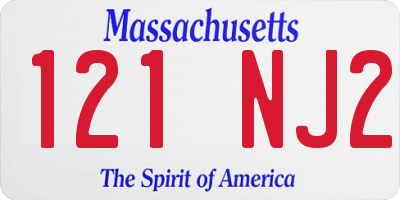 MA license plate 121NJ2