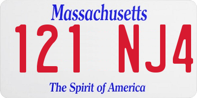 MA license plate 121NJ4