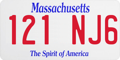 MA license plate 121NJ6