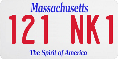 MA license plate 121NK1