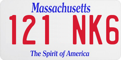 MA license plate 121NK6