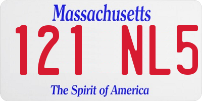 MA license plate 121NL5