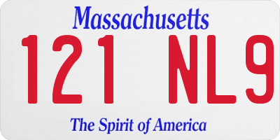 MA license plate 121NL9