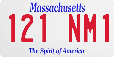 MA license plate 121NM1
