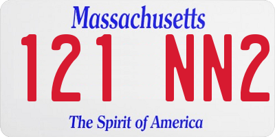 MA license plate 121NN2