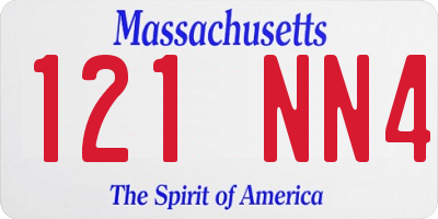 MA license plate 121NN4