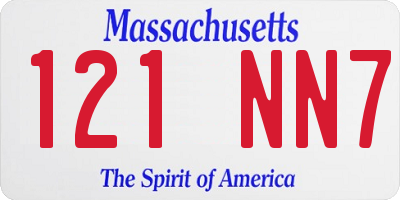 MA license plate 121NN7