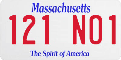 MA license plate 121NO1