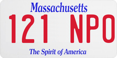 MA license plate 121NP0