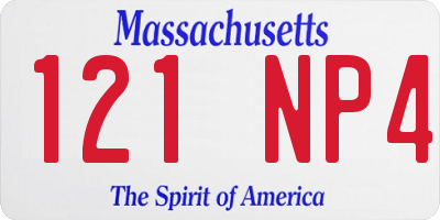 MA license plate 121NP4