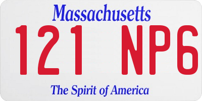 MA license plate 121NP6