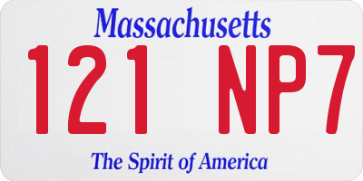 MA license plate 121NP7