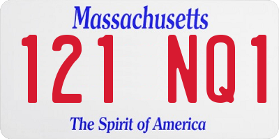 MA license plate 121NQ1
