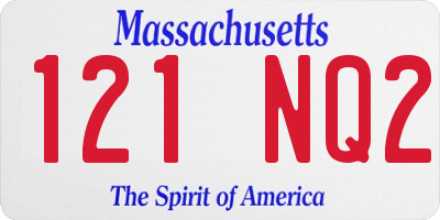 MA license plate 121NQ2