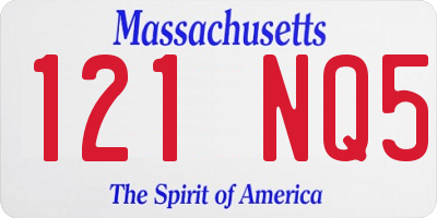 MA license plate 121NQ5