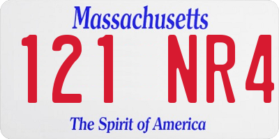 MA license plate 121NR4
