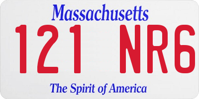 MA license plate 121NR6