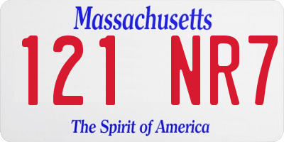MA license plate 121NR7