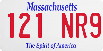 MA license plate 121NR9
