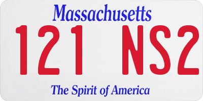 MA license plate 121NS2