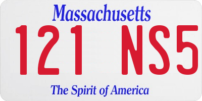 MA license plate 121NS5