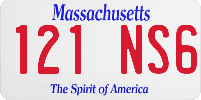 MA license plate 121NS6