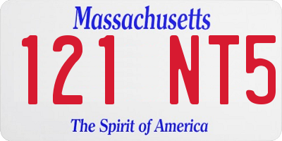 MA license plate 121NT5