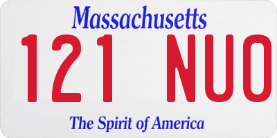 MA license plate 121NU0