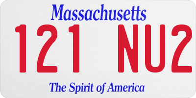 MA license plate 121NU2