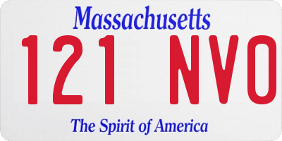 MA license plate 121NV0