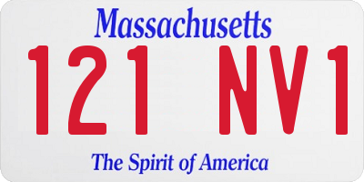 MA license plate 121NV1