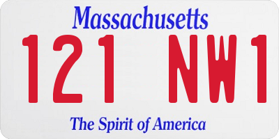 MA license plate 121NW1