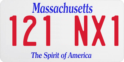 MA license plate 121NX1