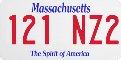 MA license plate 121NZ2