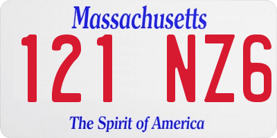 MA license plate 121NZ6