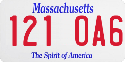 MA license plate 121OA6