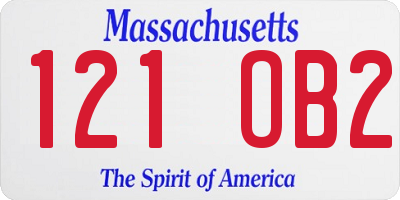 MA license plate 121OB2