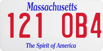 MA license plate 121OB4