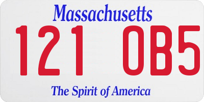 MA license plate 121OB5