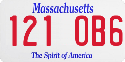 MA license plate 121OB6