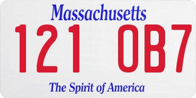 MA license plate 121OB7