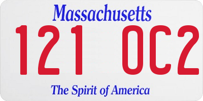 MA license plate 121OC2