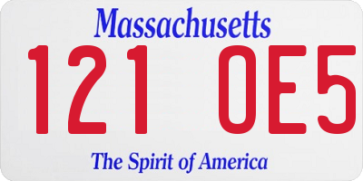 MA license plate 121OE5