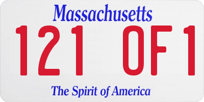 MA license plate 121OF1