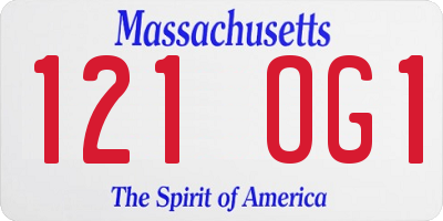MA license plate 121OG1