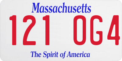 MA license plate 121OG4