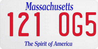 MA license plate 121OG5