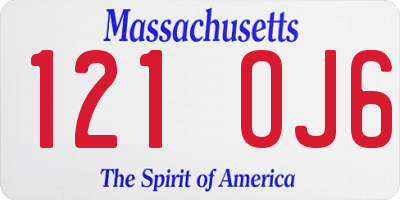 MA license plate 121OJ6