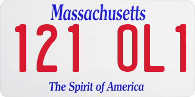 MA license plate 121OL1