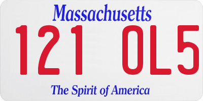 MA license plate 121OL5